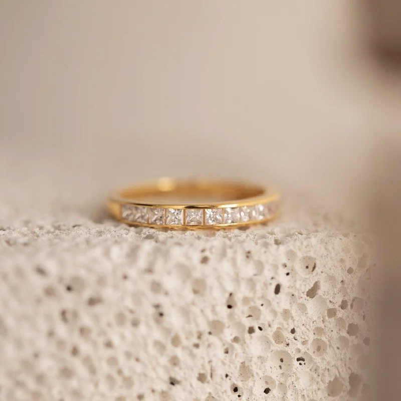 Custom Wedding Ring Set-Evermore Diamond Band