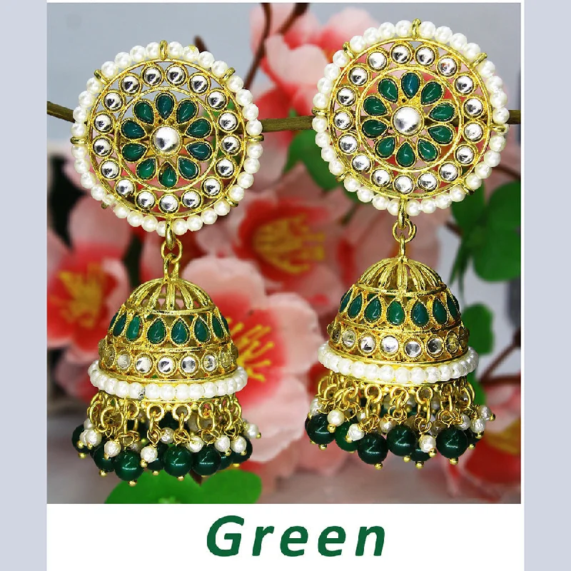 Small Dangle Earrings-Mahavir Gold Plated Jhumki Earrings