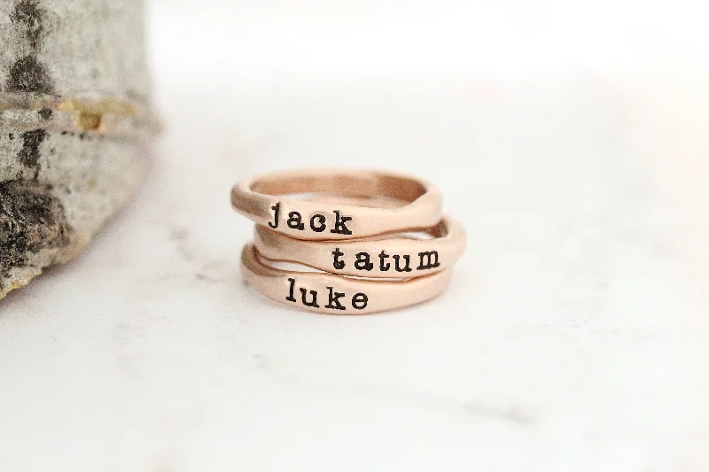 Sapphire Halo Engagement Ring-stackable name rings {10K rose gold}