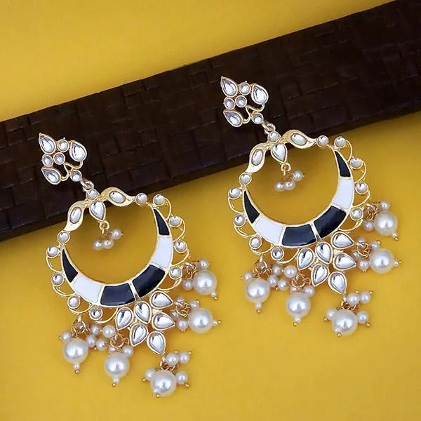 Diamond Stud Earrings-Kriaa Gold Plated Kundan Dangler Earrings - 1316330G