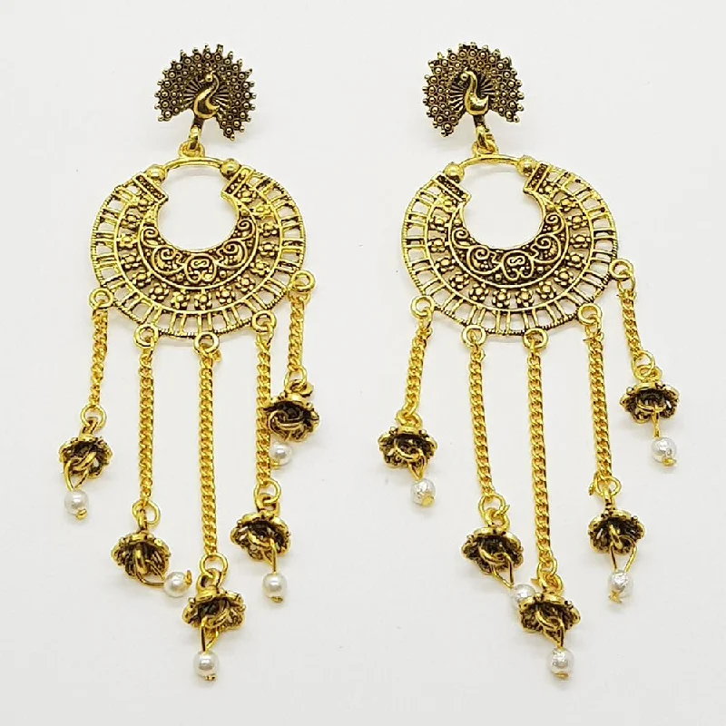 Gold Earrings with Gemstones-Raiyaraj Gold Plated Pack Of 3 Dangler Earrings -RREAR03