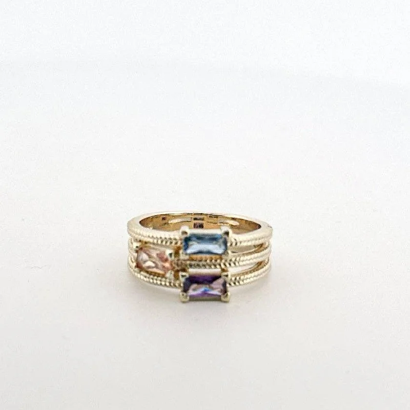 Unique Couples Rings-Athena Multi Color CZ Ring