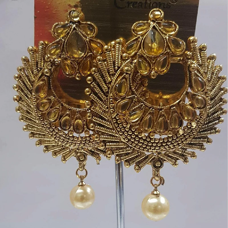 Custom Made Earrings-Shreeji Austrian Stone Gold Plated Dangler Earrings-ShreejiEar05