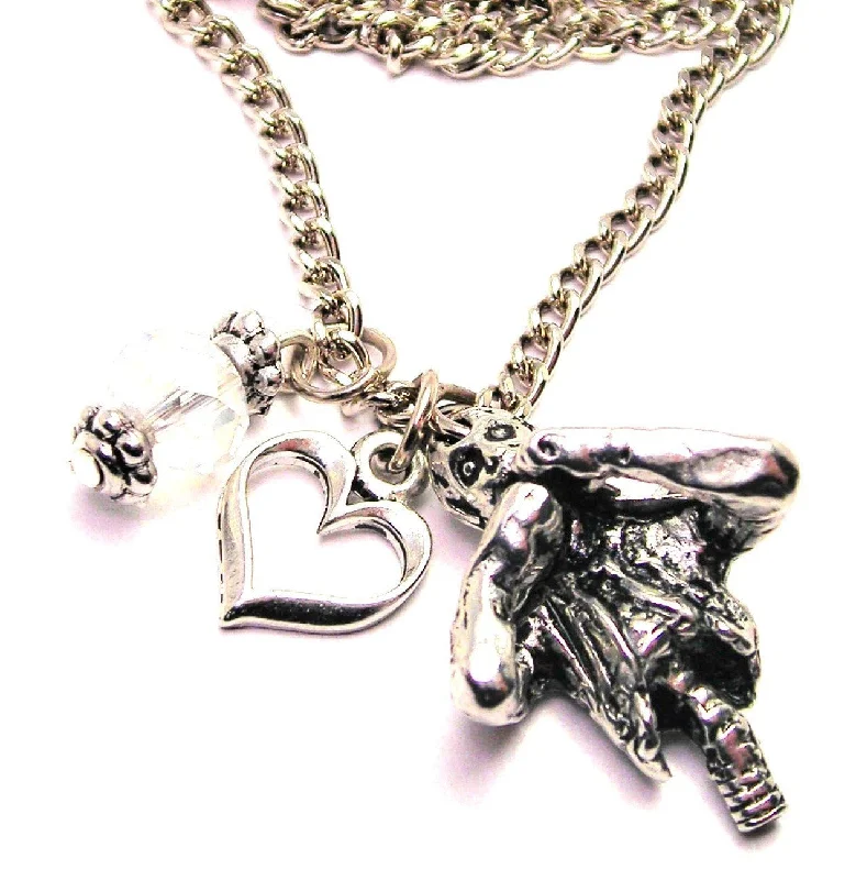 Personalized Star Necklace-Half A Zombie Necklace with Small Heart