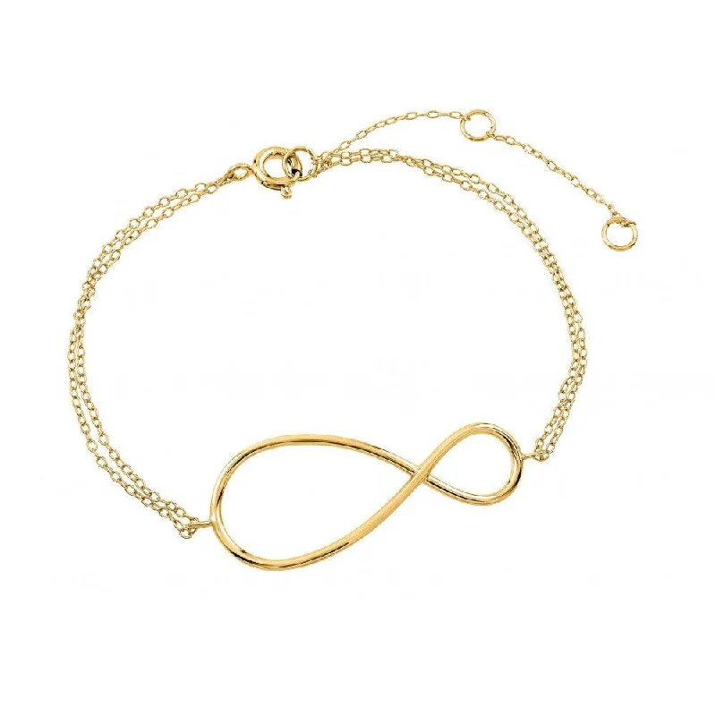 Stackable Bracelets for Men-Silver 925 Gold Plated Exaggerated Infinity Sign Bracelet - STB00496GP