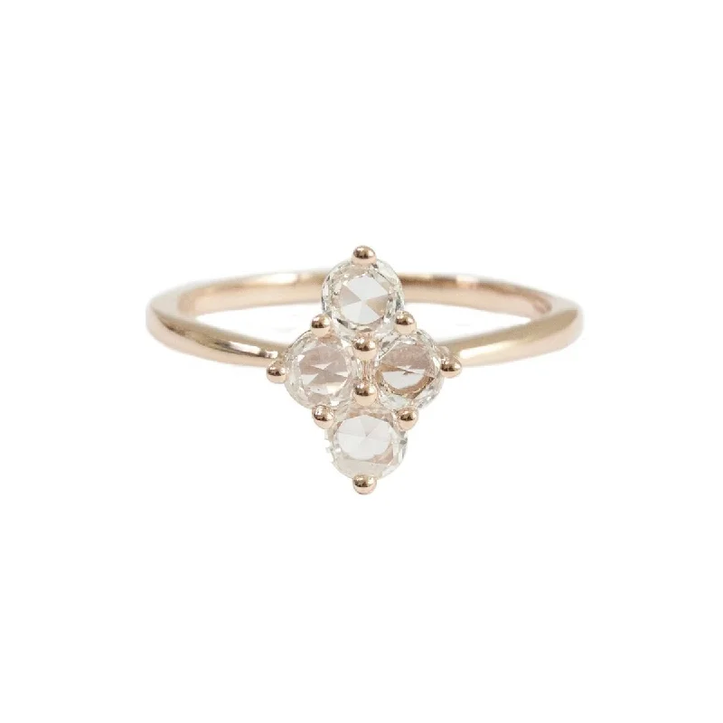 Green Diamond Engagement Ring-Asher Ring Rose Gold Rose Cut Diamond