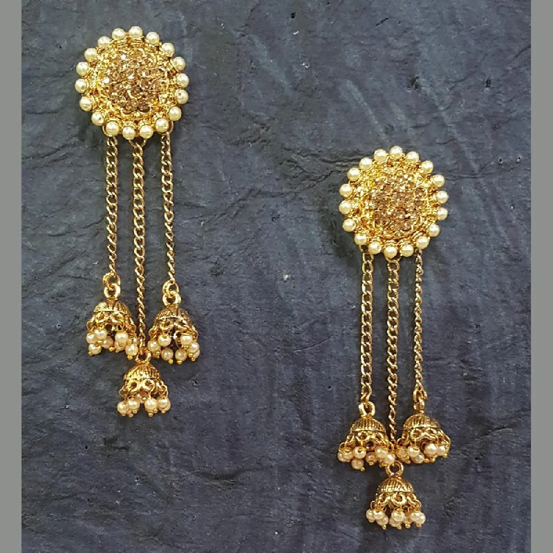 Women’s Crystal Earrings-Shreeji Gold Plated Jhumki Earrings