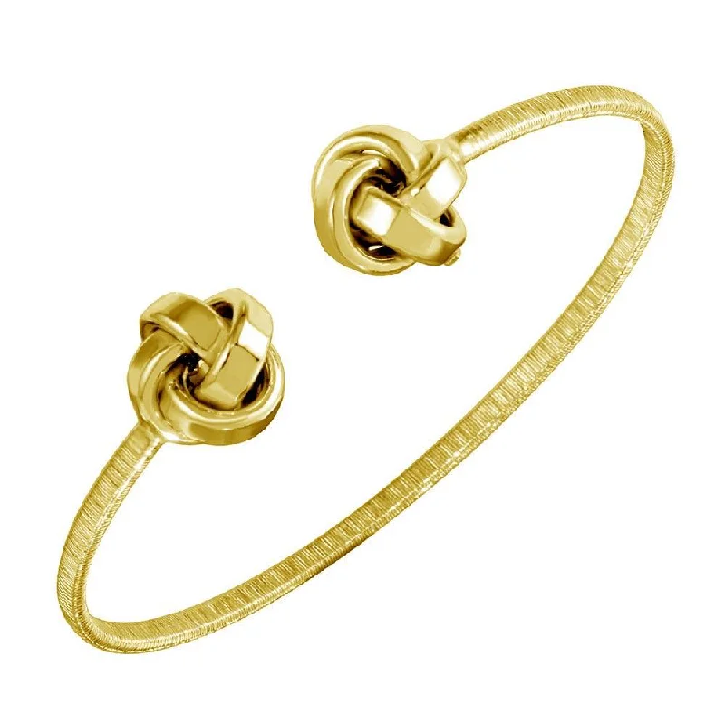 Luxury Beaded Bracelet-Gold Plated 925 Sterling Silver Knot Cuff Bracelets - ARB00050GP