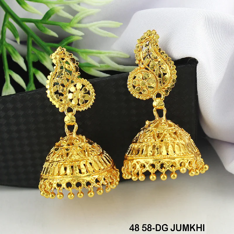 Abstract Drop Earrings-Mahavir Dye Gold Jhumki Earrings