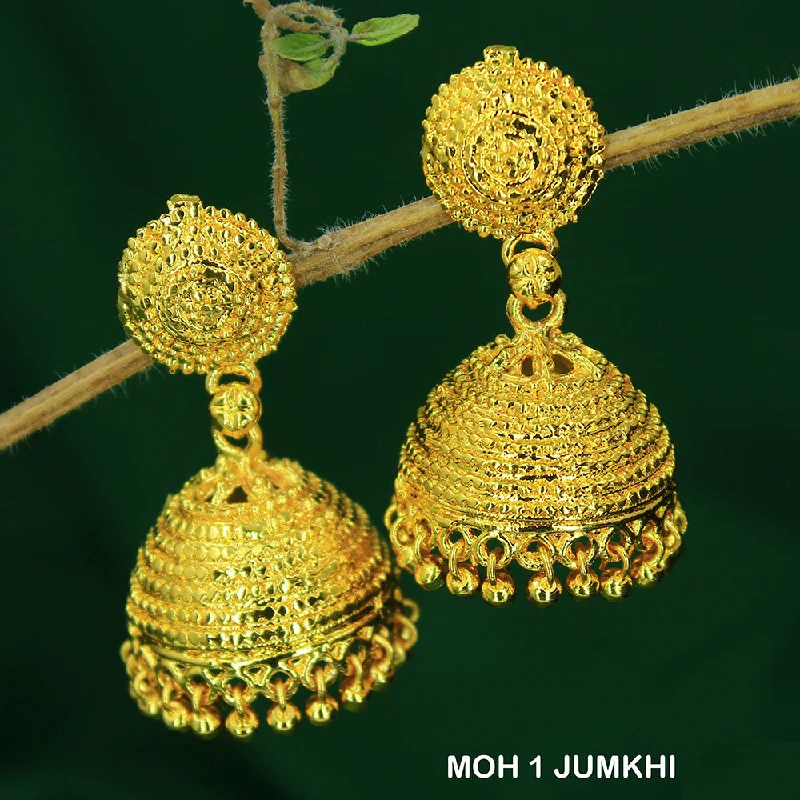 Birthstone Earrings-Mahavir Dye Gold Jhumki Earrings