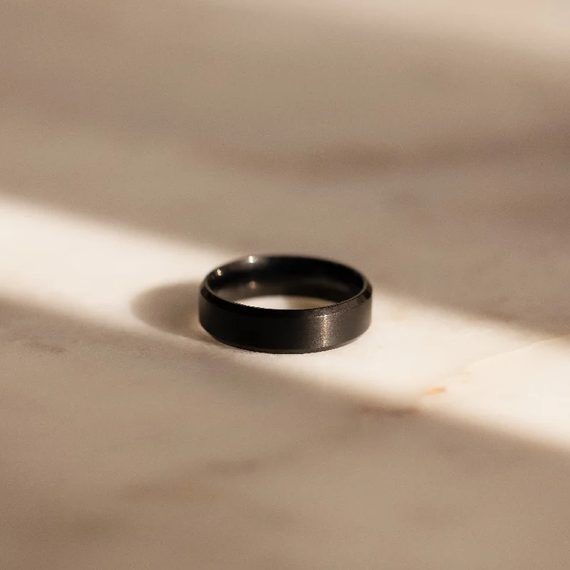 Men's Signet Ring-Men's Thick Black Ring