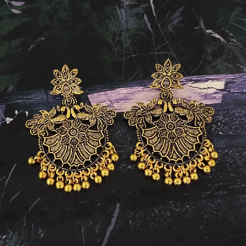 Sunflower Earrings-Woma Gold Plated Dangler Earrings  - 1318365A