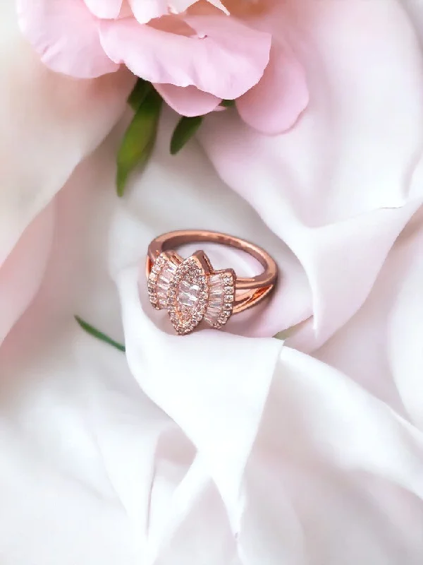 Handmade Gold Ring-Rose Gold Susen Zirconia Ring - EOSS