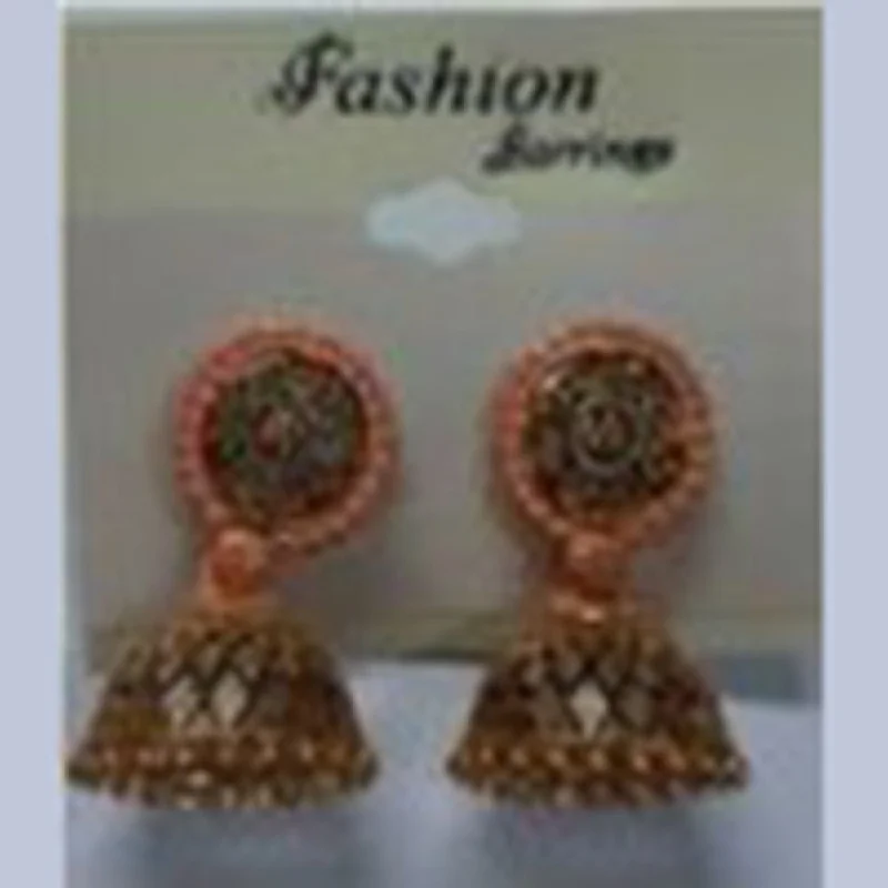 Rose Gold Hoop Earrings-Infinity Jewels Gold Plated Jhumki Earrings