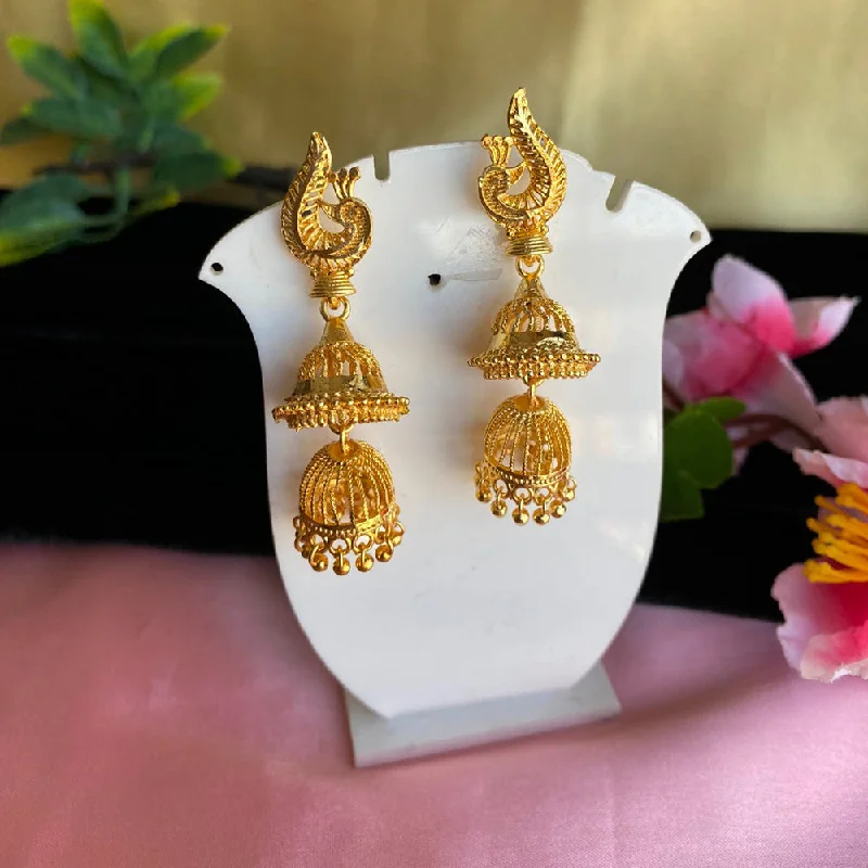 Abstract Earrings-Mahavir Gold Plated Jhumkis Earrings