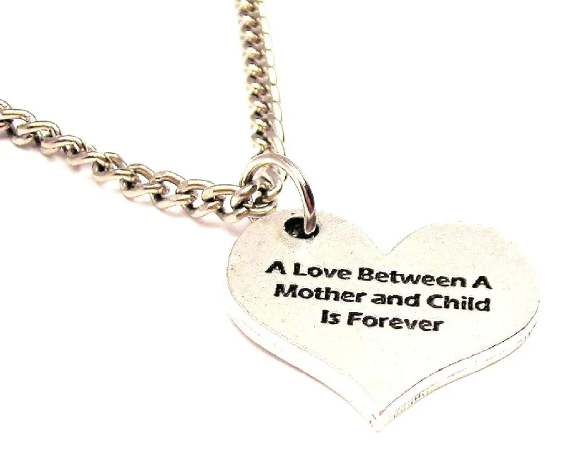 Custom Birthstone Necklace for Mom-A Love Between A Mother And Child Is Forever Single Charm Necklace