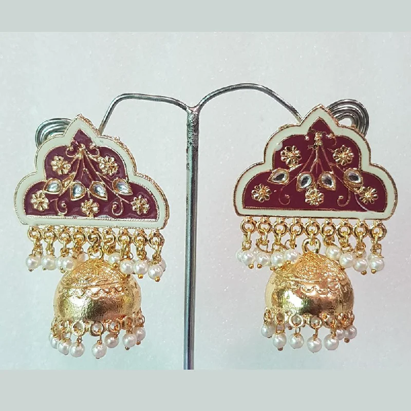 Elegant Diamond Hoop Earrings-Shreeji Gold Plated Jhumki Earrings