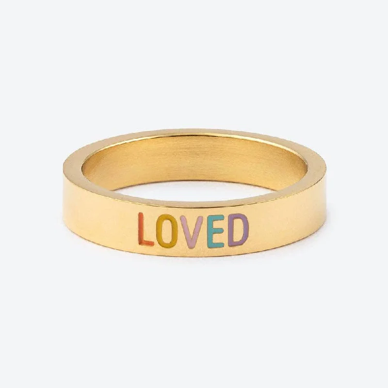 Two-Tone Engagement Ring-Loved Gold Band Ring