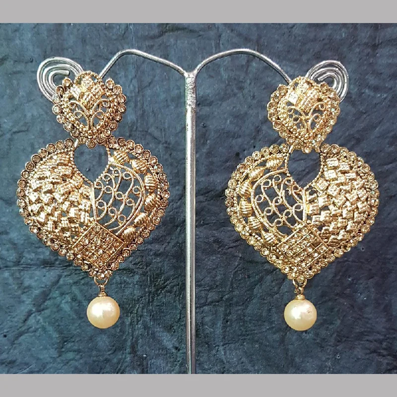 Luxury Gold Earrings-Shreeji Gold Plated Austrian Stone Dangler Earrings