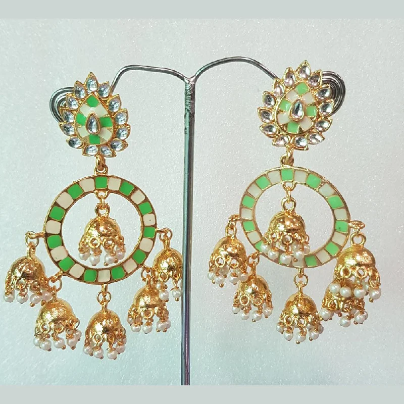 Tassel Earrings-Shreeji Gold Plated Jhumki Earrings