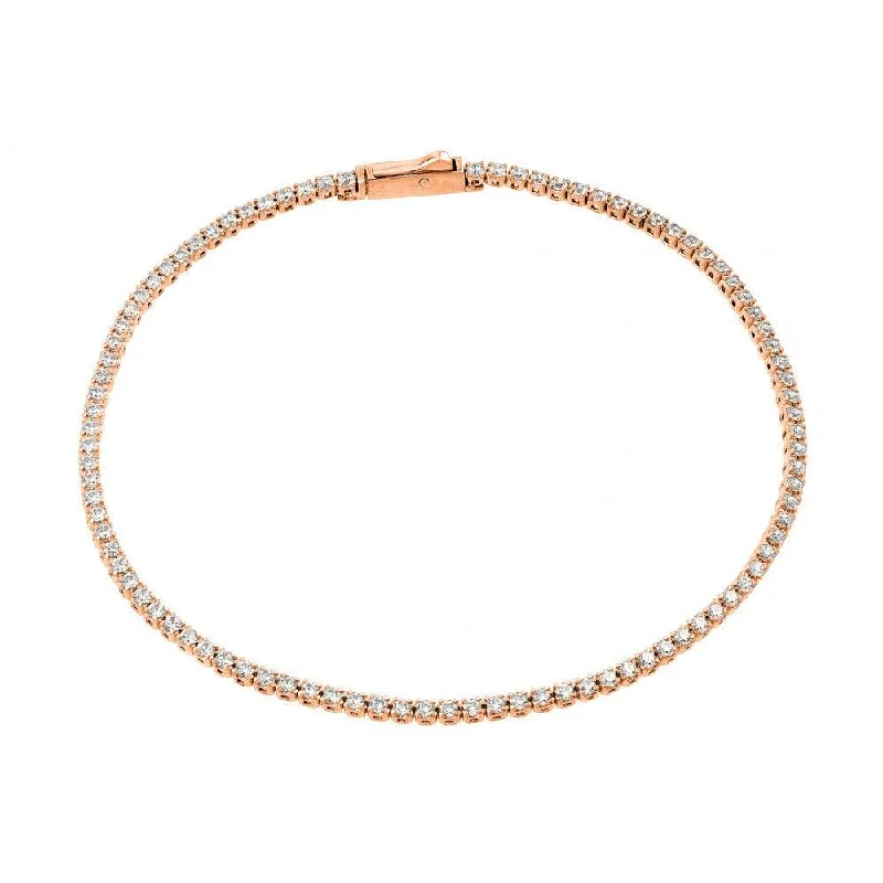 Adjustable Gold Bracelet-Silver 925 Gold Plated Multiple 1.7mm Circle Clear Tennis Micro Pave CZ Bracelet - GMB00009RGP