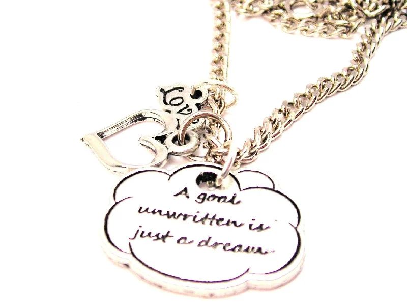 Luxury Diamond Necklace-A Goal Unwritten Is Just A Dream Little Love Necklace