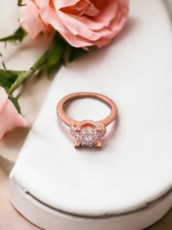 Pink Sapphire Engagement Ring-Rose Gold Krish Zirconia Ring