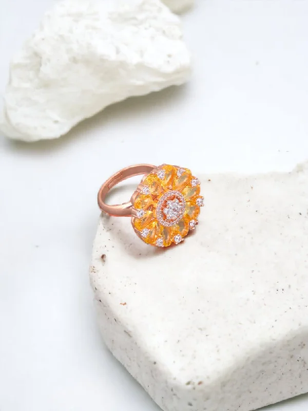 Dainty Engagement Ring-Lemon Fotini Zirconia Ring