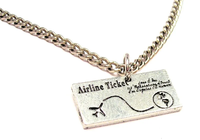 Women’s Name Necklace-Airline Ticket Single Charm Necklace