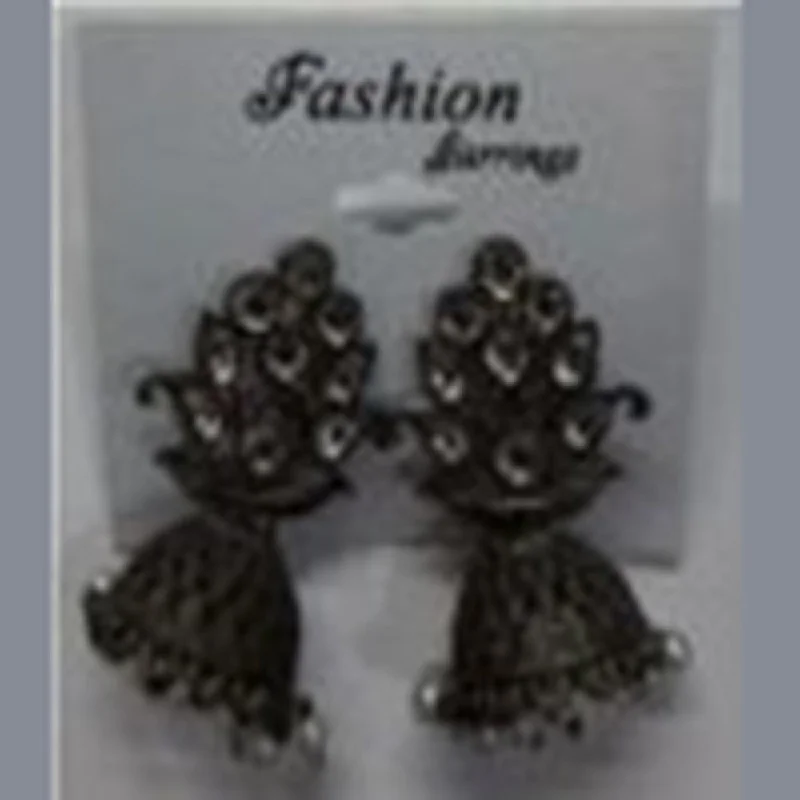 Casual Stud Earrings-Infinity Jewels Oxidised Plated Jhumki Earrings