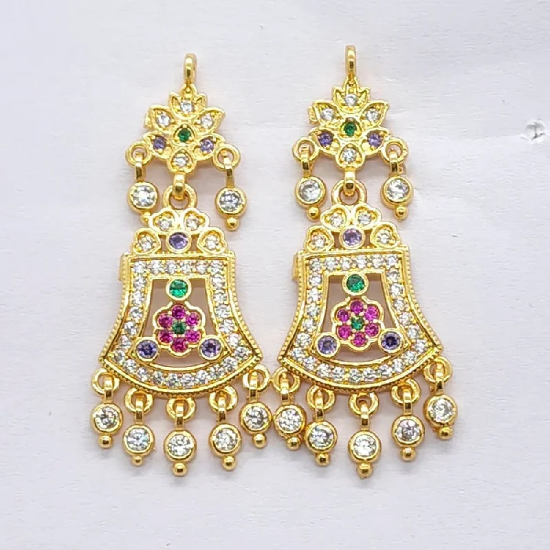 Luxury Gold Earrings-Raiyaraj Gold Plated American Diamond Micro Plating Pack of 3 Stylish Earrings