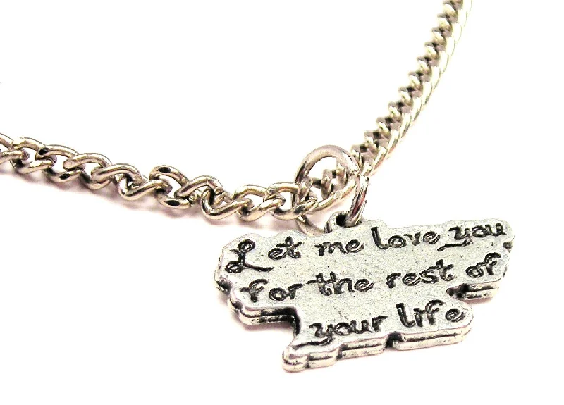 Colorful Crystal Necklace-Let Me Love You For The Rest Of Your Life Single Charm Necklace