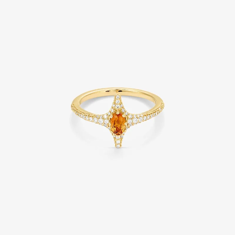 Gold Cocktail Ring-Selene Citrine Ring