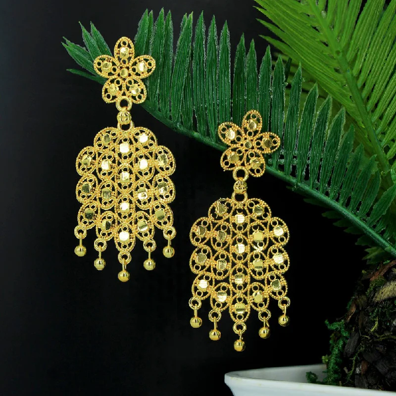 Multi-Layered Earrings-Mahavir Forming Gold Plated Dangler Earrings