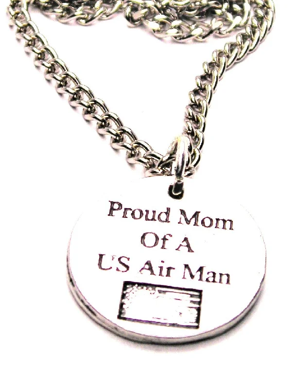 Fashion Necklace for Party-Proud Mom Of A Us Air Man Single Charm Necklace