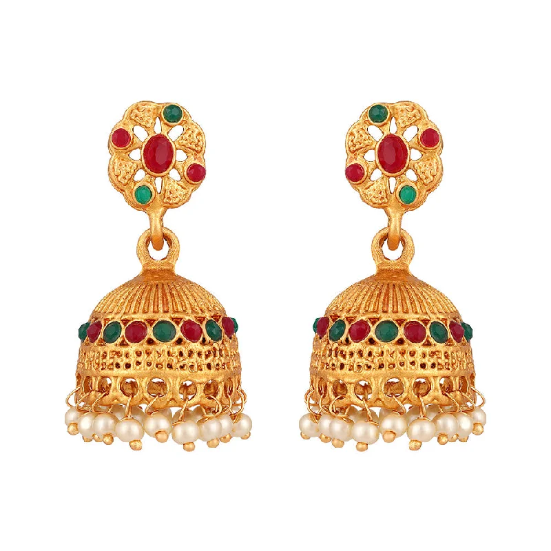 Stud Earrings for Women-Shrishti Fashion Dazzling Gold Plated Jhumki Earring For Women