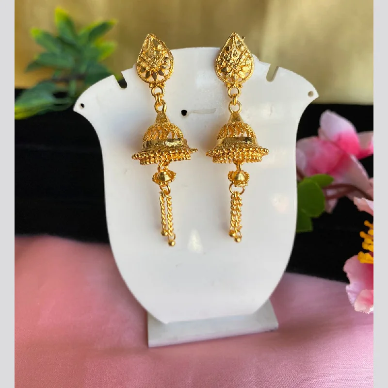 Colorful Earrings for Summer-Mahavir Gold Plated Jhumkis Earrings