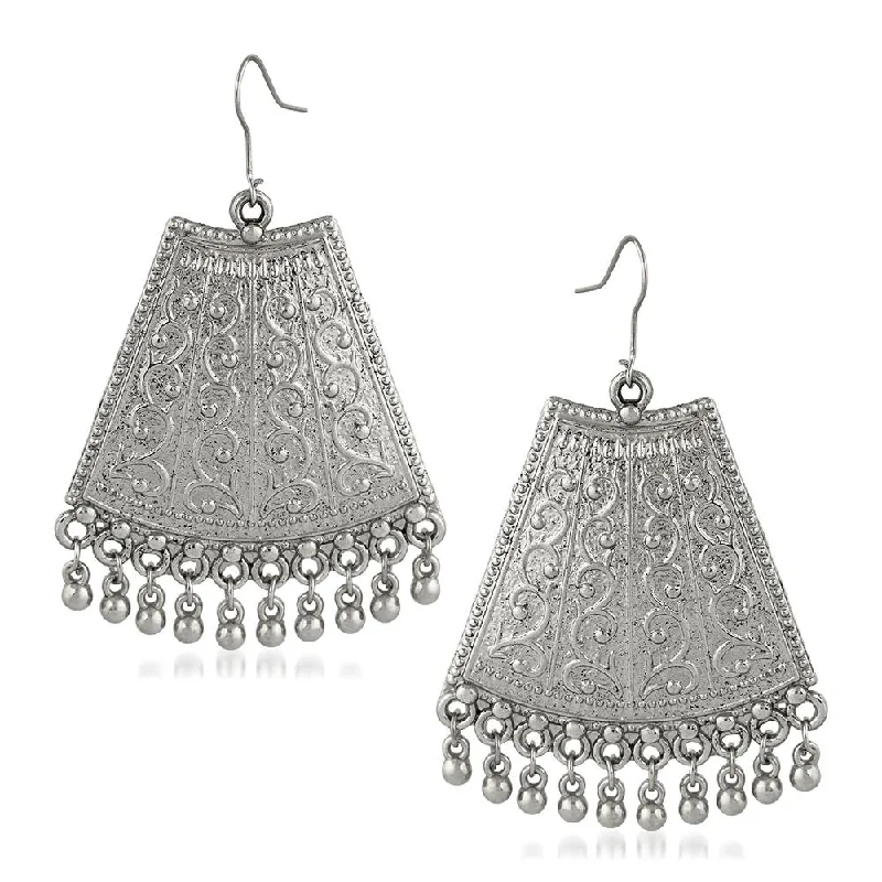 Gold Earrings with Gemstones-Mahi Rhodium Plated Traditional Dangler Earrings for Women (VECJ100224)