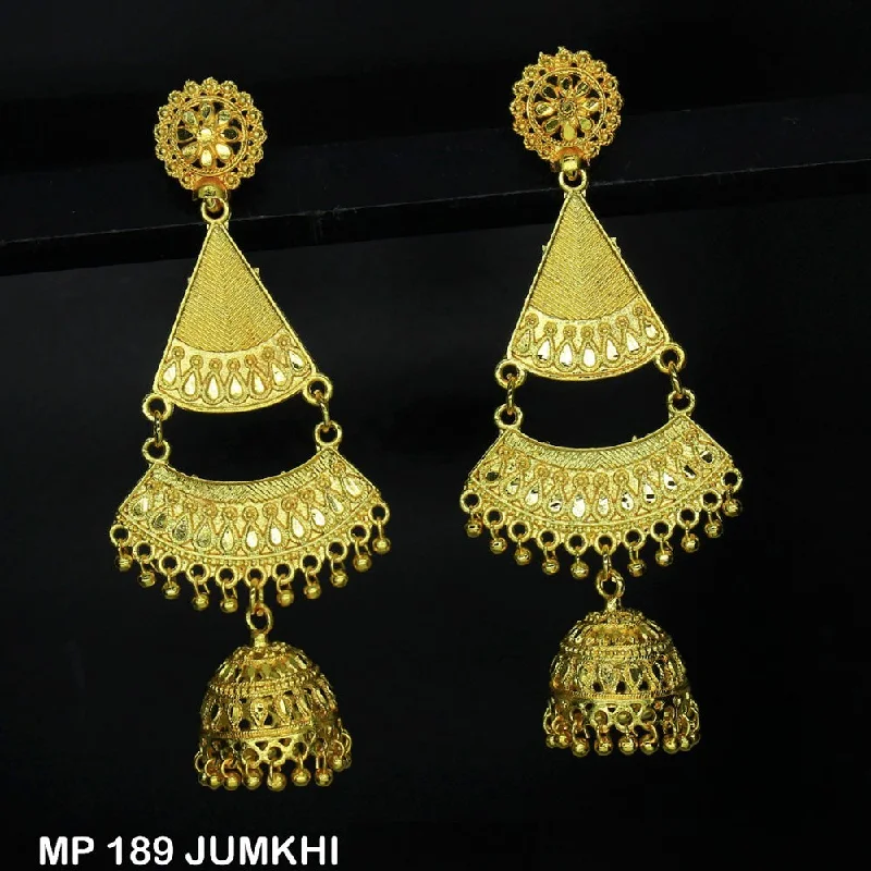 Small Dangle Earrings-Mahavir Forming Gold Plated Dangler Earrings  - MP 189 Jumkhi