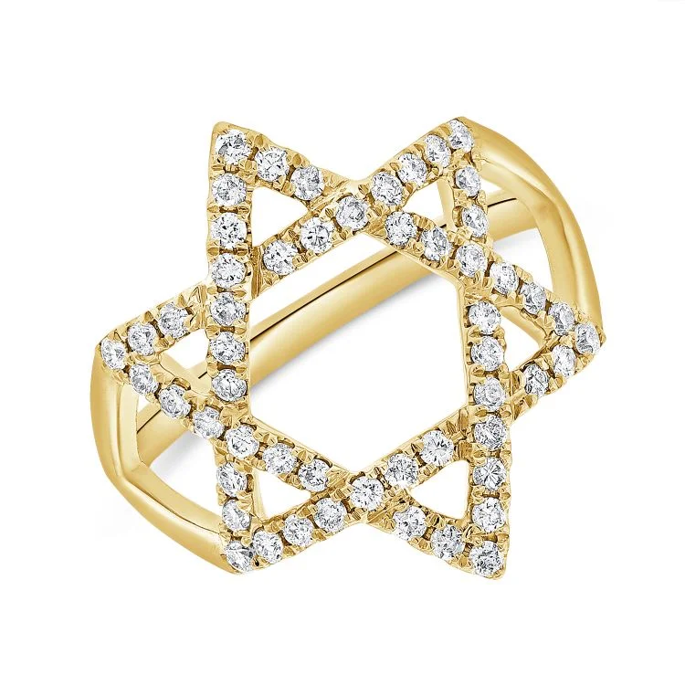 Elegant Diamond Ring-Jumbo Diamond Star of David Ring