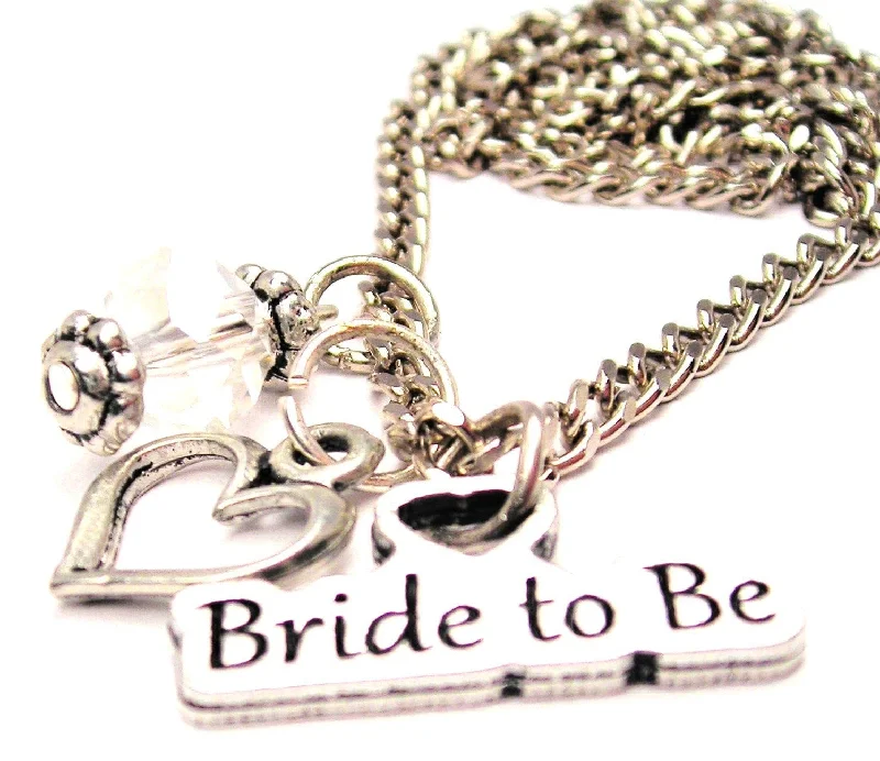 Simple Gold Necklace-Bride To Be Necklace with Small Heart