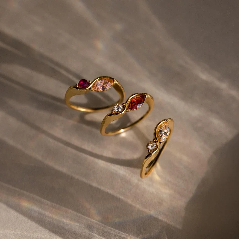 Bold Statement Ring-Toi et Moi Infinity Birthstone Ring