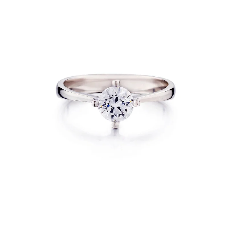 Custom Diamond Promise Ring-Round Brilliant Cut Diamond Ring