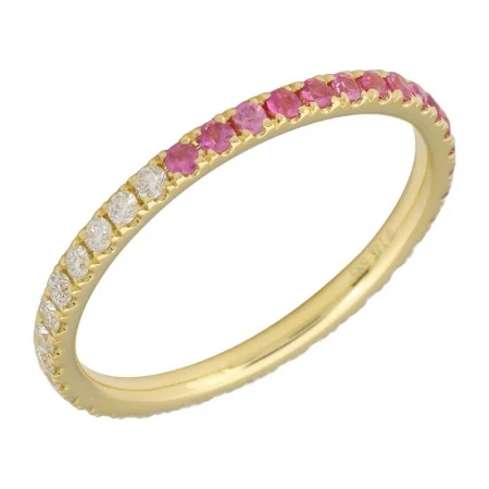 Pearl Ring for Women-Half and Half Gemstone Diamond Band