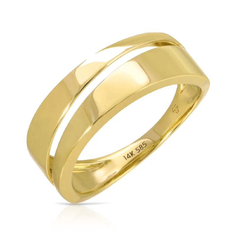 Customizable Engagement Ring-Solid Gold Split Ring