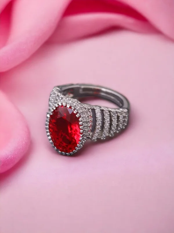 Diamond Eternity Band for Women-Ruby Anastasia Adjustable Ring