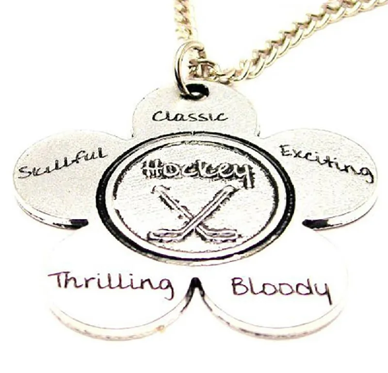 Custom Infinity Necklace-The Hockey Flower Single Charm Necklace