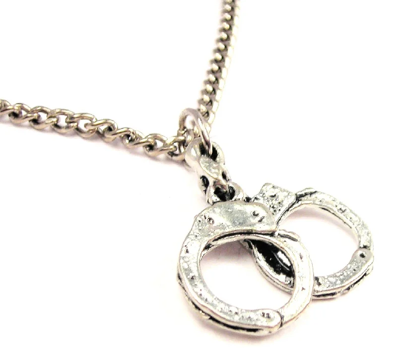 Custom Infinity Necklace-Large Handcuffs Single Charm Necklace