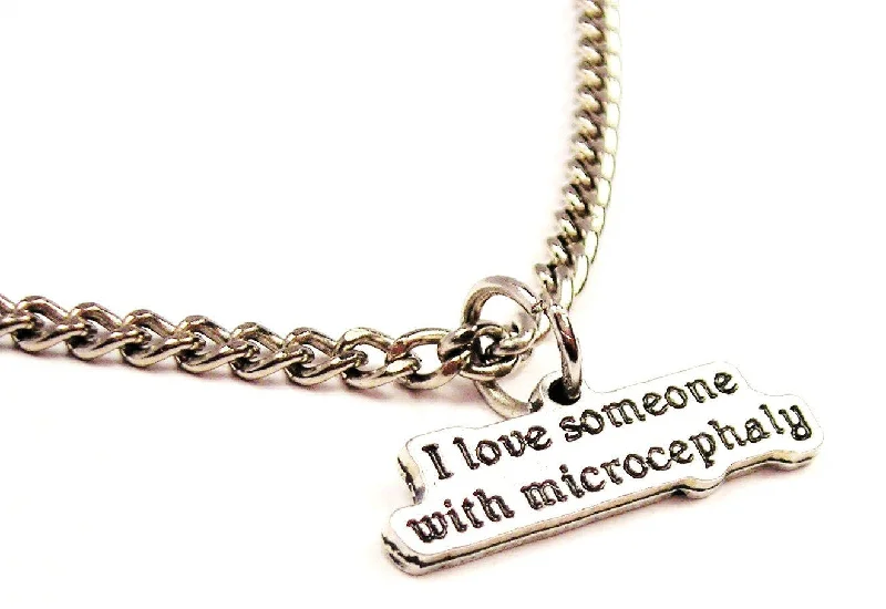 Elegant Gold Necklace-I Love Someone With Microcephaly Single Charm Necklace