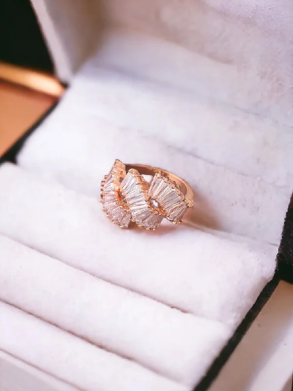 Colorful Gemstone Ring-Rose Gold Geeth Zirconia Ring - EOSS